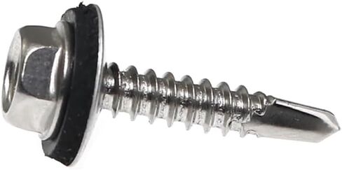 RLECS 20pcs Metal Roofing Screws #10 x 1 Inch M4.8x25 Outer Hexagon Self-Drilling Screw for Corrugated Roofing in Saudi Arabia