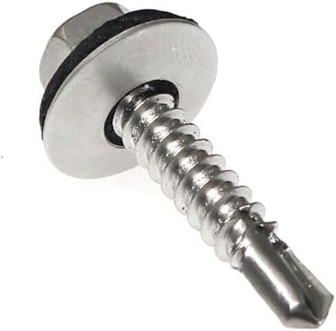 RLECS 20pcs Metal Roofing Screws #10 x 1 Inch M4.8x25 Outer Hexagon Self-Drilling Screw for Corrugated Roofing in Saudi Arabia