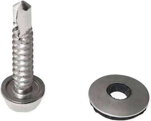 RLECS 20pcs Metal Roofing Screws #10 x 1 Inch M4.8x25 Outer Hexagon Self-Drilling Screw for Corrugated Roofing in Saudi Arabia