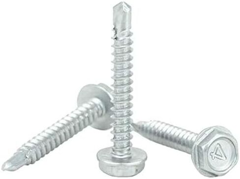 #6 × 1 بوصة براغي ذات رأس غسالة سداسية الحفر ذاتي الحفر، 410 من الفولاذ المقاوم للصدأ، خيط كامل، الكمية 100 بواسطة مثبتات الجسر in Kuwait