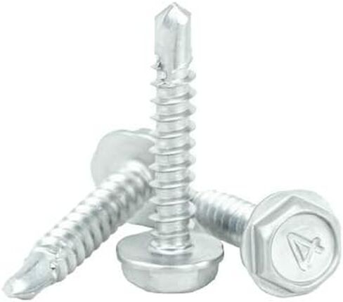 #6 × 1 بوصة براغي ذات رأس غسالة سداسية الحفر ذاتي الحفر، 410 من الفولاذ المقاوم للصدأ، خيط كامل، الكمية 100 بواسطة مثبتات الجسر in Kuwait