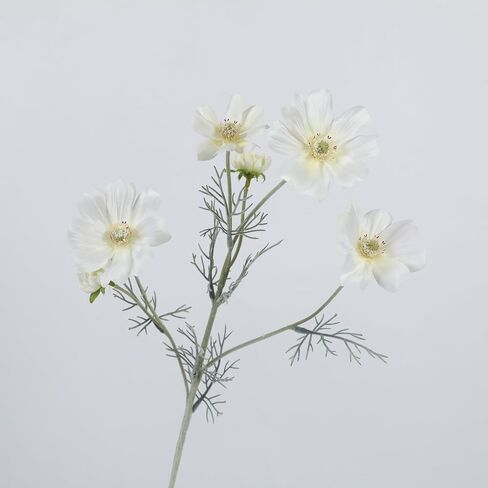 4Pcs White Fake Flowers Cosmos Artificial Flowers Plants Silk Flower Arrangements Wedding Decorations Plastic Table Centerpieces for Home Kitchen Garden Party Decor in Saudi Arabia