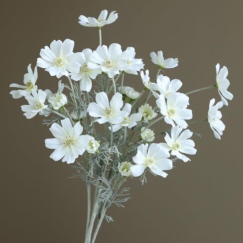 4Pcs White Fake Flowers Cosmos Artificial Flowers Plants Silk Flower Arrangements Wedding Decorations Plastic Table Centerpieces for Home Kitchen Garden Party Decor in Saudi Arabia
