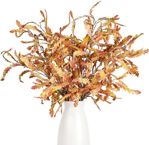 Melorca&Guilla Fall Stems,6Pcs 39inch Fall Eucalyptus Stems for Vase,Fall Faux Branches Fall Leaves Stems Artificial Branches for Christmas Home Autumn Thanksgiving Décor (6, Color Fall) in Saudi Arabia