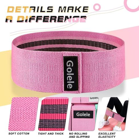 Resistance Bands for Working Out, Non Slip Thick Squat Exercise Bands for Yoga, Pilates, Rehab, Fitness 3 Booty Bands 1 Long Resistant Band for Women Men Gym Hip Thigh Glute Bands Set in Saudi Arabia