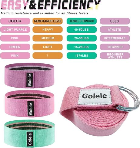 Resistance Bands for Working Out, Non Slip Thick Squat Exercise Bands for Yoga, Pilates, Rehab, Fitness 3 Booty Bands 1 Long Resistant Band for Women Men Gym Hip Thigh Glute Bands Set in Saudi Arabia