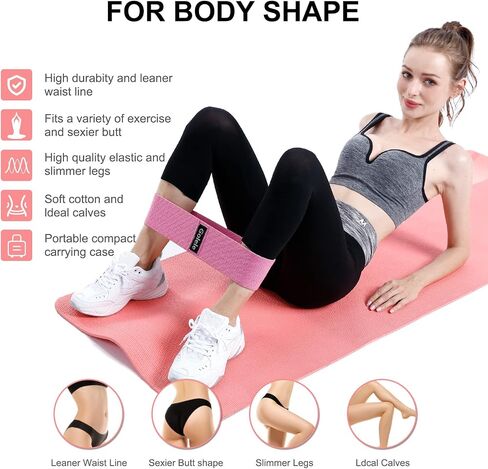 Resistance Bands for Working Out, Non Slip Thick Squat Exercise Bands for Yoga, Pilates, Rehab, Fitness 3 Booty Bands 1 Long Resistant Band for Women Men Gym Hip Thigh Glute Bands Set in Saudi Arabia