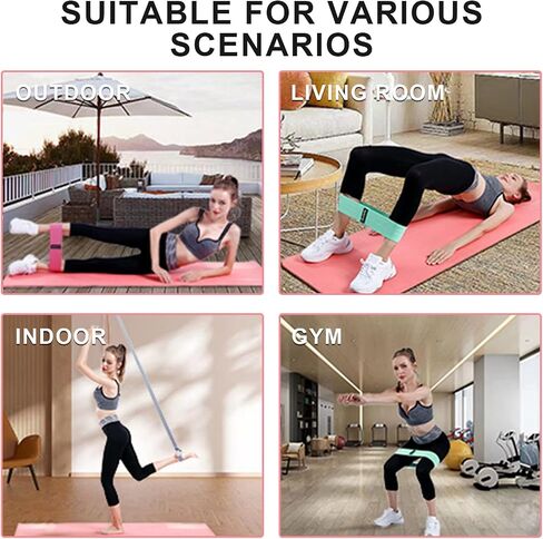Resistance Bands for Working Out, Non Slip Thick Squat Exercise Bands for Yoga, Pilates, Rehab, Fitness 3 Booty Bands 1 Long Resistant Band for Women Men Gym Hip Thigh Glute Bands Set in Saudi Arabia