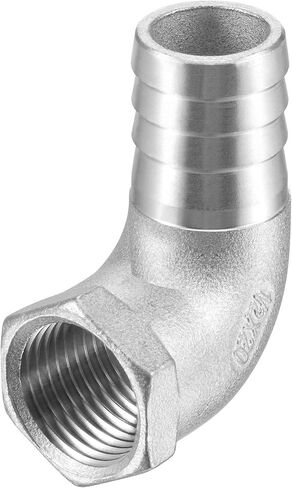 uxcell 304 Stainless Steel Hose Barb Fitting Elbow, 15mm Barbed x 1/2" NPT Female Pipe Connector Adapter for Water Fuel Air in Saudi Arabia