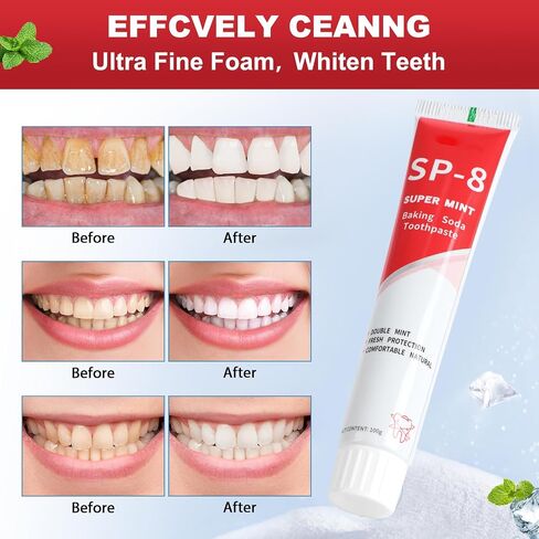 2PCS SP-8 Ultra Whitening Toothpaste,SP-8 Toothpaste,SP 8 Probiotic Toothpaste, Sp8 Probiotic Brightening Toothpaste, Sp-8 Toothpaste Fresh Breath, Deep Cleaning Care Toothpaste in Saudi Arabia