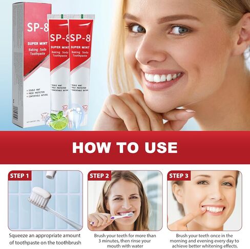 2PCS SP-8 Ultra Whitening Toothpaste,SP-8 Toothpaste,SP 8 Probiotic Toothpaste, Sp8 Probiotic Brightening Toothpaste, Sp-8 Toothpaste Fresh Breath, Deep Cleaning Care Toothpaste in Saudi Arabia