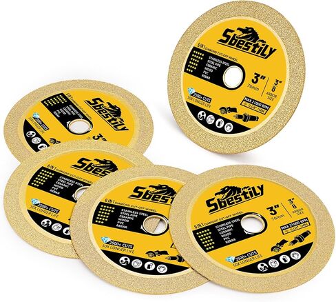 عجلات مقطوعة 3 بوصات، 3 عبوات، عجلة قطع ماسية 3 بوصة × 1/24 بوصة × 3/8 بوصة، قرص قطع من المعدن والفولاذ المقاوم للصدأ لقرص تقطيع طاحونة القوالب in Kuwait