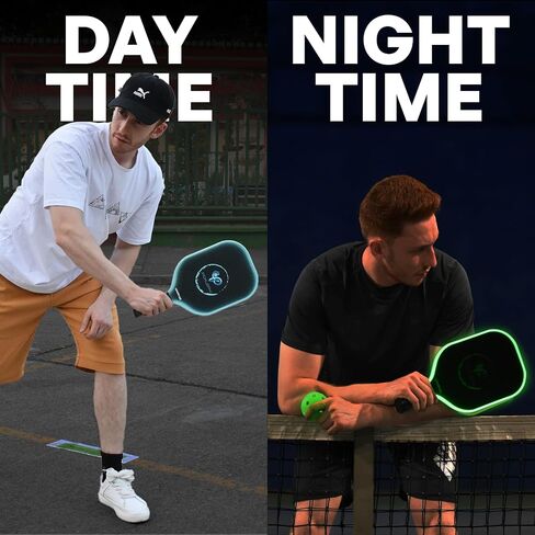 مجموعة مجاديف بيكلبول مكونة من 2 | يتوهج في الظلام مجداف وكرات Pickleball | مضارب كرة المخلل 2 حزمة | USAPA مجموعات كرة المخلل المصنوعة من الألياف الزجاجية | هدايا مجاذيف كرة البيسبول اللطيفة للنساء والرجال in Saudi Arabia