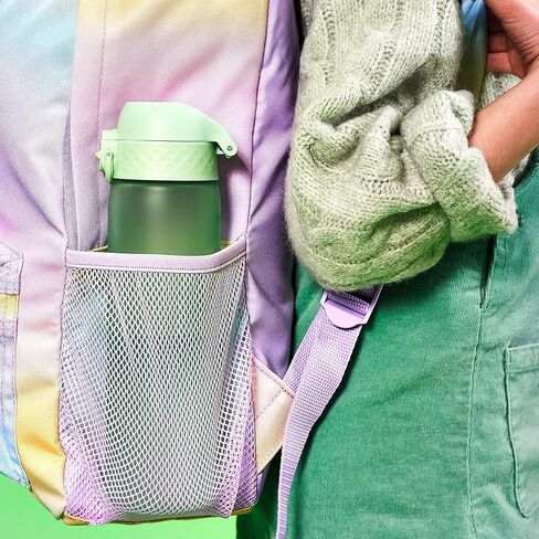 Ion8 Water Bottle, 500 ml/18 oz, Leak Proof, Easy to Open, Secure Lock, Dishwasher Safe, BPA Free, Hygienic Flip Cover, Carry Handle, Fits Cup Holders, Easy Clean, Odor Free, Carbon Neutral in Kuwait