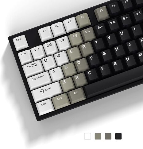 Womier Custom Keycaps 131 Keys, White Gray Black DYE-Sub PBT Keycaps Set, Cherry Profile Keyboard Keycaps for 60% 65% 70% 100% Cherry Gateron MX Switches Mechanical Keyboards in Kuwait
