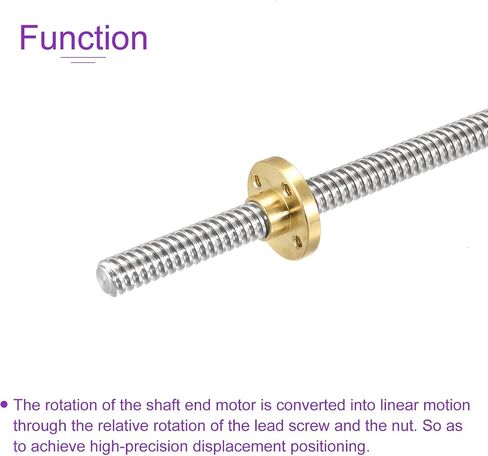 DMiotech 400mm Fully Thread Rod T8x2mm Lead Screw with Brass Nut Kit for 3D Printer, CNC Machine in Saudi Arabia