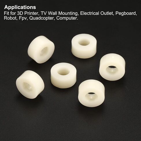 PATIKIL M5 Round Spacer Washer Set, 160 Pack Nylon 5,8,10,12,15,18,20,25mm Length for M5 Screws Block 3D Printer TV Wall Mounting Electrical Outlet, Beige in Saudi Arabia
