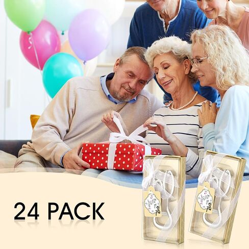 24 Pcs Silver Bottle Opener Set Birthday Party Favors for Guests with for You Tags, Wine Beer Opener Birthday Wedding Party Decorations Anniversaries Souvenirs Keepsake Gift (60th) in Kuwait