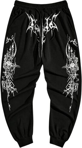 SHENHE Men's Graphic Drawstring Waist Casual Sweatpants Streetwear Goth Jogger Pants in Saudi Arabia