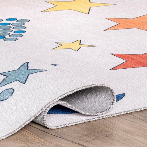 nuLOOM Leonie Outer Space Machine Washable Kids Accent Rug, 3x5, Multi in Saudi Arabia