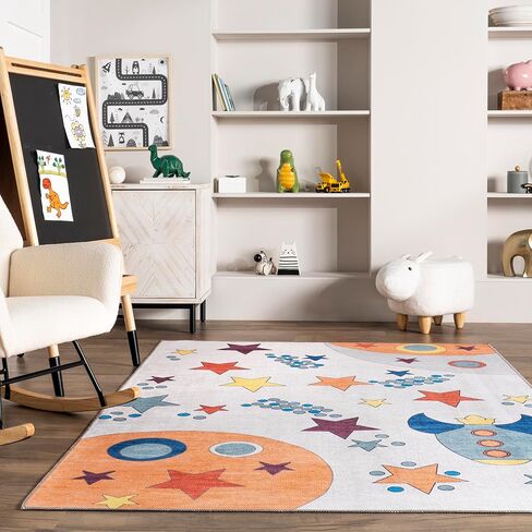 nuLOOM Leonie Outer Space Machine Washable Kids Accent Rug, 3x5, Multi in Saudi Arabia