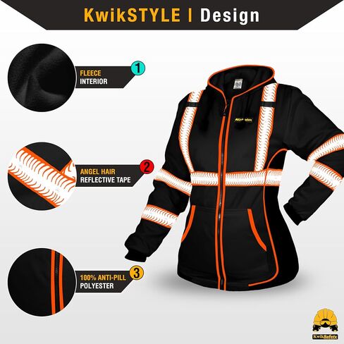 KwikSafety ROGUE Safety Jacket for Women | Black, Large in Saudi Arabia