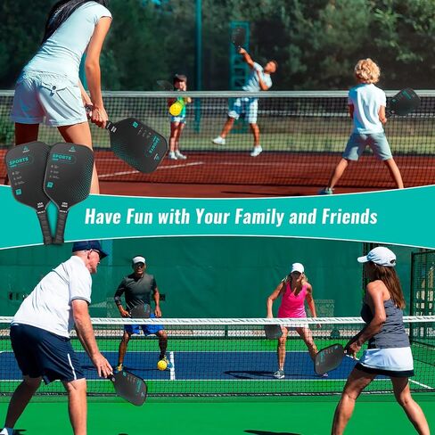 MURT Pickleball Paddles Set of 2, T700 Carbon Fiber Pickleball Rackets with Comfort Grip, High Grit & Spin, Honeycomb Core, Pickleball Gifts, 16mm - 2024 USAPA Approved in Saudi Arabia