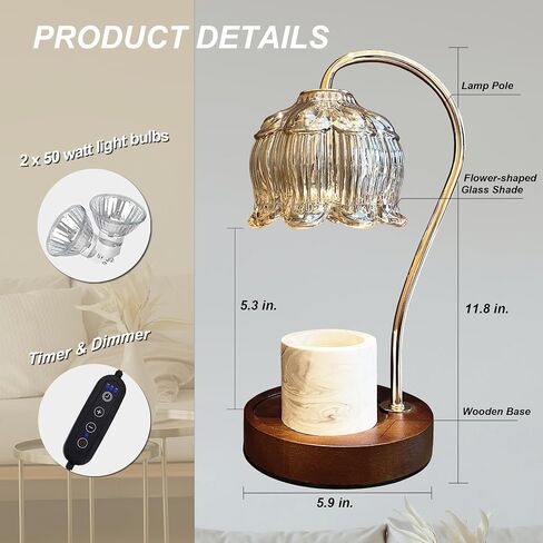 Candle Warmer Lamp with Timer & Dimmer, Candle Warmer Light Compatible with Large Jar Candles (Green) in Saudi Arabia