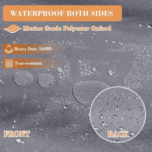غطاء قارب عائم قابل للمقطورة، غطاء قارب مقاوم للأشعة فوق البنفسجية مقاوم للماء شديد التحمل 600D للقارب العائم وقارب سطح السفينة، يناسب طوله من 17 إلى 20 قدمًا، وعرض الشعاع يصل إلى 102 بوصة، رمادي in Kuwait