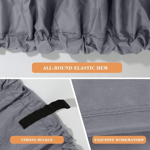 غطاء قارب عائم قابل للمقطورة، غطاء قارب مقاوم للأشعة فوق البنفسجية مقاوم للماء شديد التحمل 600D للقارب العائم وقارب سطح السفينة، يناسب طوله من 17 إلى 20 قدمًا، وعرض الشعاع يصل إلى 102 بوصة، رمادي in Kuwait