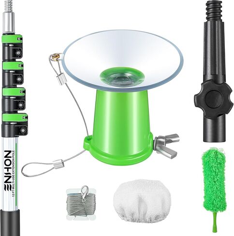 مبدل لمبة الإضاءة من إنهون للأسقف العالية والأضواء المريحة مع عمود تمديد تلسكوبي بطول 3 إلى 12 قدم، ومحول زاوية ومنفضة ريش، أداة إزالة مصباح السقف بالشفط لوظيفة الإضاءة in Kuwait