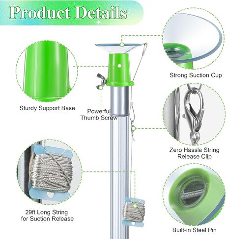 مبدل لمبة الإضاءة من إنهون للأسقف العالية والأضواء المريحة مع عمود تمديد تلسكوبي بطول 3 إلى 12 قدم، ومحول زاوية ومنفضة ريش، أداة إزالة مصباح السقف بالشفط لوظيفة الإضاءة in Kuwait