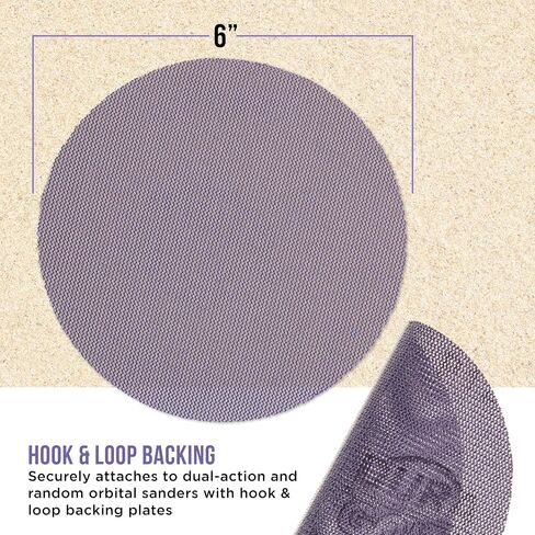 Dura-Gold Premium 400 Grit 6" Purple Ceramic Mesh Sanding Discs, Box of 30 - Dustless Hook & Loop Backing Sandpaper for DA & Random Orbital Sanders - Long-Lasting Fast Cut - Woodworking, Auto Paint in Saudi Arabia