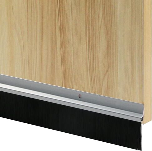Geesatis Weatherstrip Door Sweep 40 x 2.4 بوصة 3 قطع أداة مسح الباب مع فرشاة PP ناعمة، ختم فرشاة المرآب الاجتياح للباب (فضي) in Kuwait