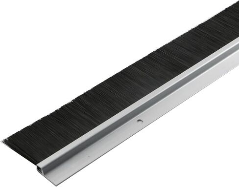 Geesatis Weatherstrip Door Sweep 40 x 2.4 بوصة 3 قطع أداة مسح الباب مع فرشاة PP ناعمة، ختم فرشاة المرآب الاجتياح للباب (فضي) in Kuwait