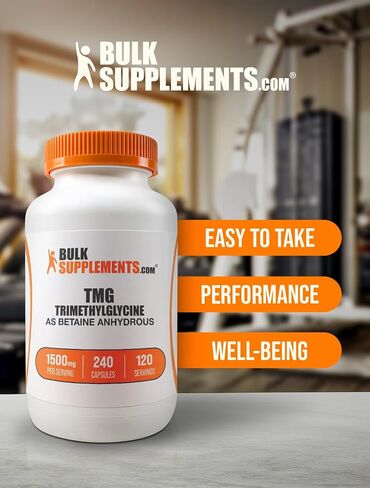 BulkSupplements.com TMG Capsules - Trimethylglycine as Betaine Anhydrous, TMG Supplement - Betaine Anhydrous 1500mg, Gluten Free, 2 Capsules per Serving, 240 Capsules (Pack of 1) in Saudi Arabia