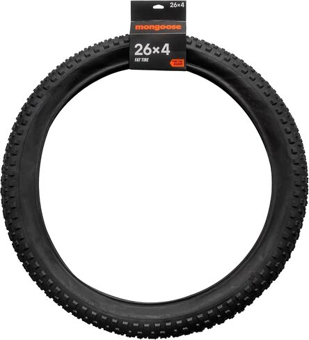 Mongoose Fat Tire Replacement, 20" x 4" or 26" x 4" Fat Tire Bike, Knobby, Puncture Guard, Nylon Inserts Within The Tire for Extra Puncture Resistance, Bicycle Replacement Parts, Black in Kuwait