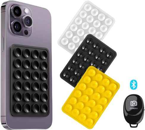 حامل هاتف CIEO مزود بكأس شفط مع جهاز تحكم عن بعد بمصراع الكاميرا مع تقنية البلوتوث اللاسلكية - قم بإنشاء صور ومقاطع فيديو مذهلة بدون استخدام اليدين - يعمل مع معظم الهواتف الذكية والأجهزة اللوحية in Kuwait