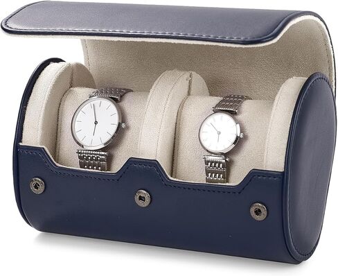 Oirlv PU Leather Watch Box for Mens Watch Display Watch Organizer Case Watch Gift Box for Birthday Fathers Day Anniversary（2 slots, Brown） in Kuwait