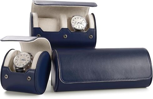 Oirlv PU Leather Watch Box for Mens Watch Display Watch Organizer Case Watch Gift Box for Birthday Fathers Day Anniversary（2 slots, Brown） in Kuwait