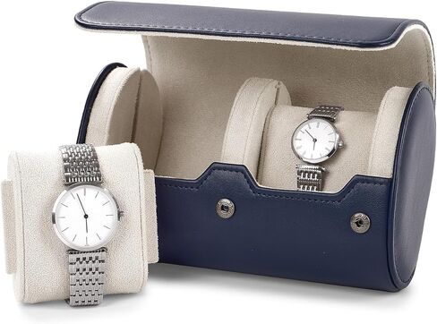 Oirlv PU Leather Watch Box for Mens Watch Display Watch Organizer Case Watch Gift Box for Birthday Fathers Day Anniversary（2 slots, Brown） in Kuwait