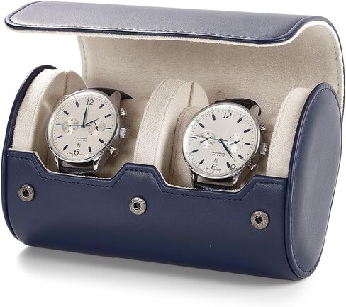 Oirlv PU Leather Watch Box for Mens Watch Display Watch Organizer Case Watch Gift Box for Birthday Fathers Day Anniversary（2 slots, Brown） in Kuwait