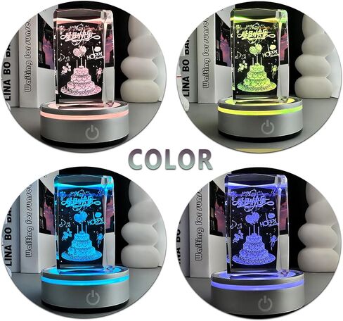 LED Light Base Lighted Display Stand for 3D Crystal Glass Artwork RGB Multicolor Lighting Round Pedestal USB Battery Operated in Saudi Arabia
