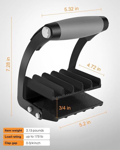 FAHKNS Panel Carrier and Plywood Lifting Tool, 0 to 3/4 Grip Range Sheetrock Gripper Carrying Soft-Grip Handle Gripper Lift for Clamp Wood Board or Drywall Lifter with Single Hand in Saudi Arabia