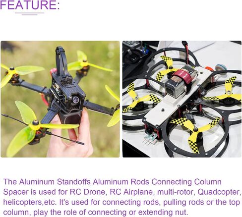DMiotech 10 عبوات M3x30mm ألومنيوم مخرش فاصل عمود مستدير لطائرة RC FPV بدون طيار DIY أجزاء رمادي in Saudi Arabia