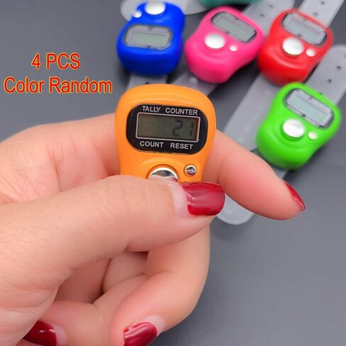 JZK 4X LCD display digital finger tally counter clicker, electronic stitch counter for knitting, crochet row counter ring, plastic mini manual clicker counter in Saudi Arabia
