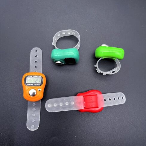 JZK 4X LCD display digital finger tally counter clicker, electronic stitch counter for knitting, crochet row counter ring, plastic mini manual clicker counter in Saudi Arabia