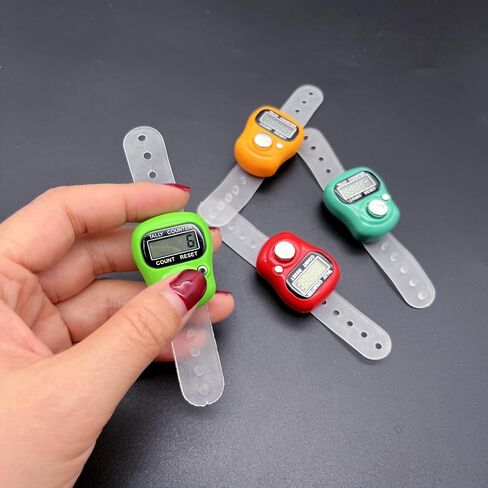 JZK 4X LCD display digital finger tally counter clicker, electronic stitch counter for knitting, crochet row counter ring, plastic mini manual clicker counter in Saudi Arabia