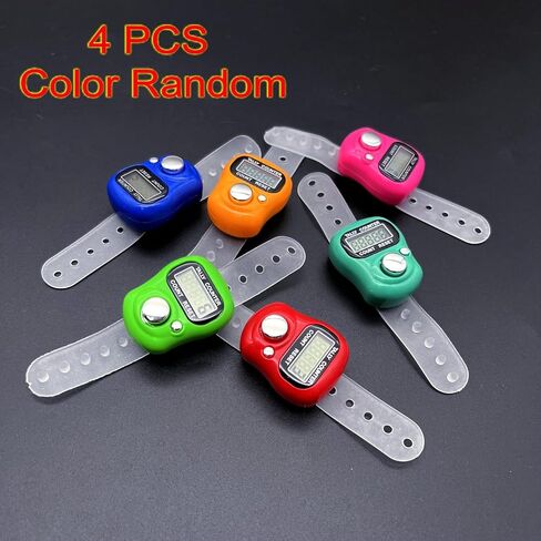 JZK 4X LCD display digital finger tally counter clicker, electronic stitch counter for knitting, crochet row counter ring, plastic mini manual clicker counter in Saudi Arabia
