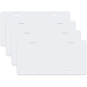 Nomiou 4PCS Blank Metal Automotive License Plate Plates Tag for Custom Design Work (Black)